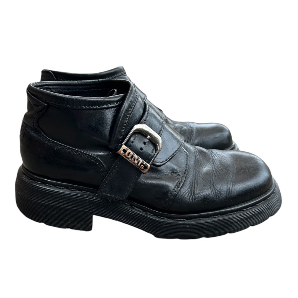 Dr. Martens Black Leather Buckle Ankle Boots